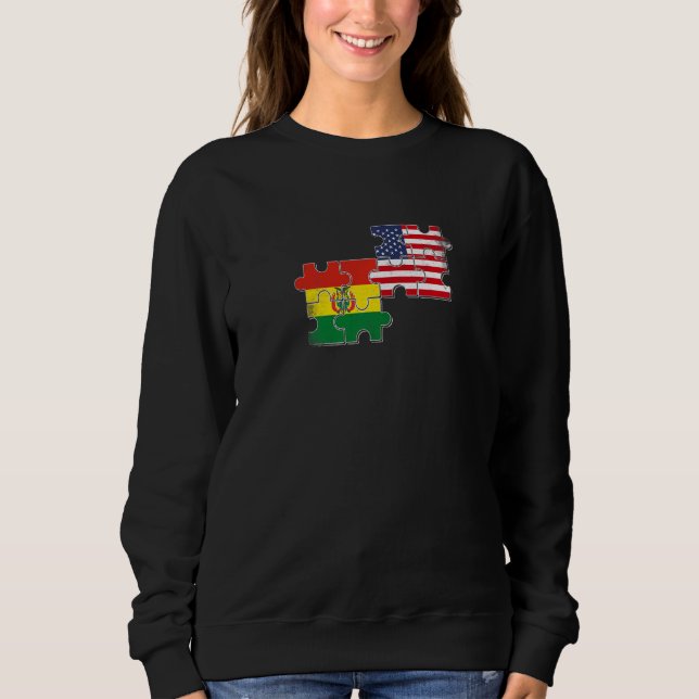 Sweatshirt Bolivia USA Bolivian American Flag   (Devant)
