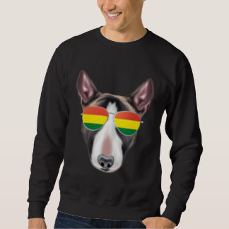 Sweatshirt Bolivian Flag Miniature Bull Terrier Dog Bolivia P
