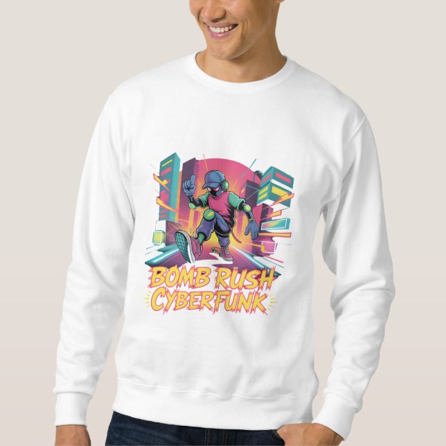 Sweatshirt Bomb Rush Cyberfunk – Rébellion de la rue néon (Devant)
