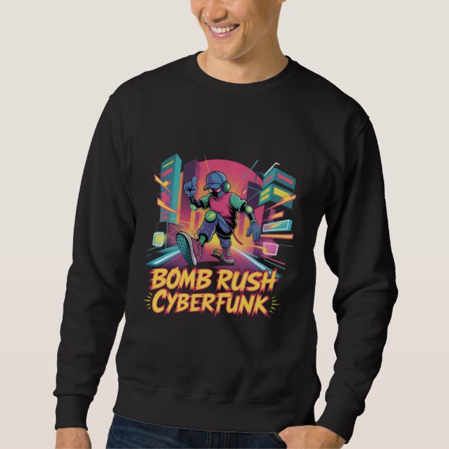 Sweatshirt Bomb Rush Cyberfunk – Rébellion de la rue néon (Devant)