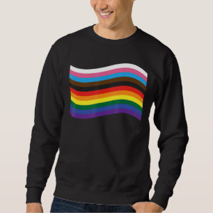 Sweatshirt Bon et heureux Gay pride de progrès Rainbow Wave D