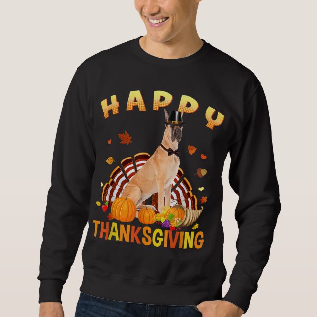 Sweatshirt Bon thanksgiving Cute Great Dane Turquie pèlerin (Devant)