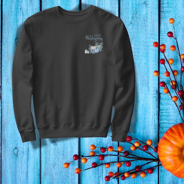 Sweatshirt Bon thanksgiving en bleu | (Créateur téléchargé)