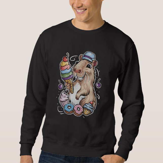 Sweatshirt bonbons capybara beignets cupcakes bonbons (Devant)