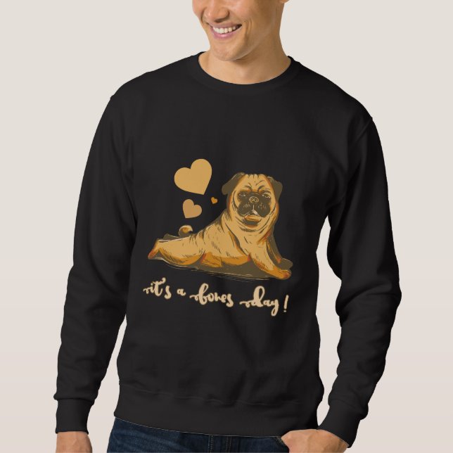 Sweatshirt Bones Day Pug with Good Mood (Devant)