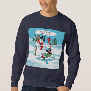 Sweatshirt Bonhomme de neige drôle avec la bande dessinée d