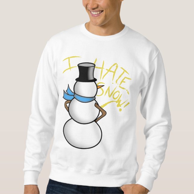 Sweatshirt bonhomme de neige faisant pipi je déteste la neige (Devant)
