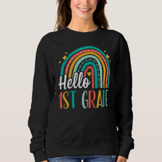 Sweatshirt Bonjour 1ère année Arc-en-ciel pour enseignants Fi
