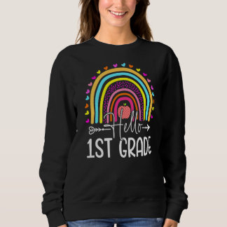 Sweatshirt Bonjour 1ère année Enseignants Arc-en-ciel Enfants