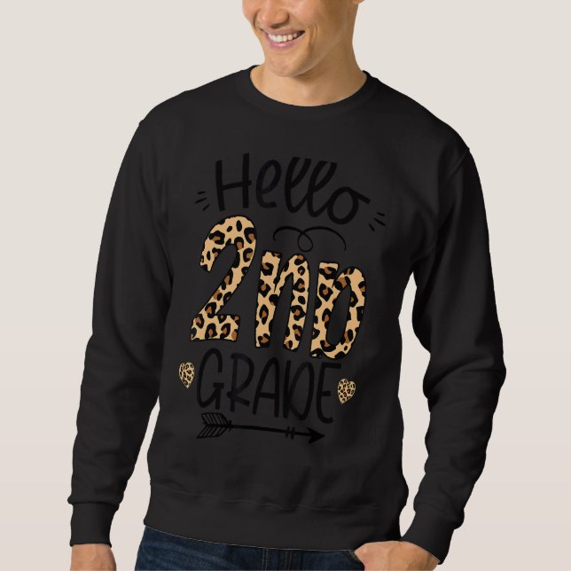 Sweatshirt Bonjour 2e année Leopard Étudiants Leopard Retour  (Devant)