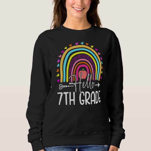 Sweatshirt Bonjour 7e année Arc-en-ciel 7e année Enseignant d (Devant)