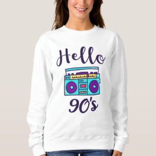 Sweatshirt Bonjour 90s radio cassette enregistreur