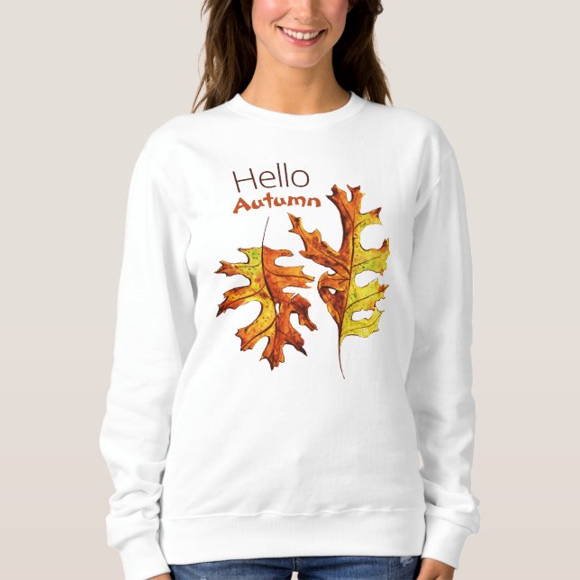 Sweatshirt Bonjour Automne Feuilles Beau Amoureux Nature (Devant)