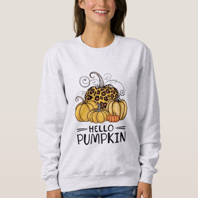 Sweatshirt Bonjour Citrouille Lover Automne Saison Automne Th (Devant)