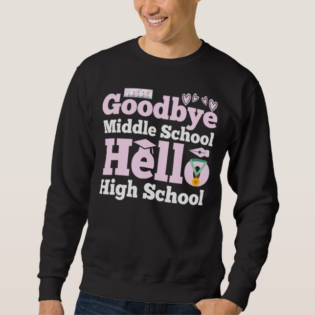 Sweatshirt Bonjour collège Hello lycée (Devant)