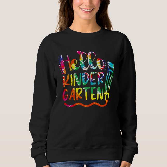 Sweatshirt Bonjour Crayon Maternelle Retour À L'École Enseign (Devant)