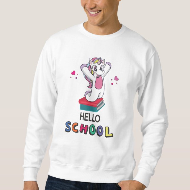 Sweatshirt Bonjour école (Devant)