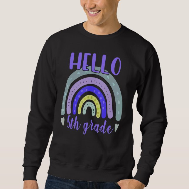 Sweatshirt Bonjour Enseignant de 5e année retour à l'école Bo (Devant)