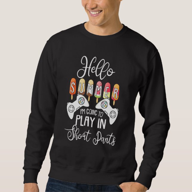 Sweatshirt Bonjour Été Jeu Vacances Jeu Vidéo Ga (Devant)