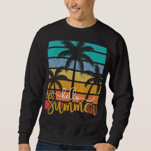 Sweatshirt Bonjour Été Retro Beach Vacances Dernier Jour De S