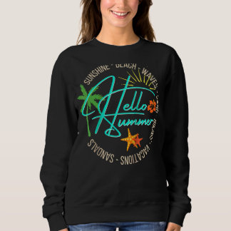 Sweatshirt Bonjour été Tropical Beach Vacances Palm Tree Homm