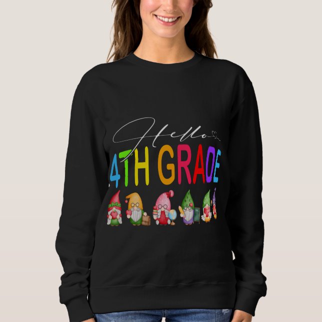 Sweatshirt Bonjour Étudiant de 4e année de retour à l'école G (Devant)