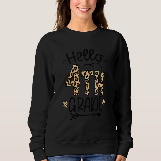 Sweatshirt Bonjour Étudiants De 4E Année Retour À L'École Le (Devant)