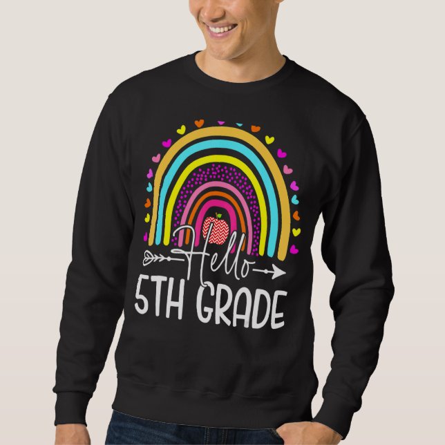 Sweatshirt Bonjour Étudiants De 5E Année Retour À L'École Ra (Devant)