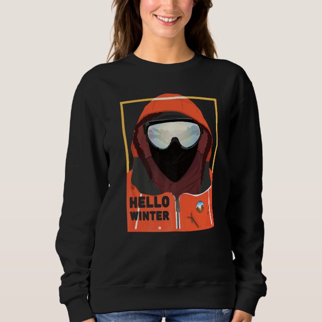 Sweatshirt Bonjour Froid Et Neigeux Hiver (Devant)