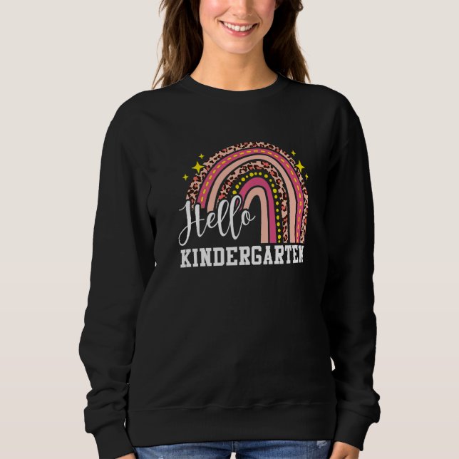 Sweatshirt Bonjour Gardergarten Rainbow Leopard Retour À L'Éc (Devant)