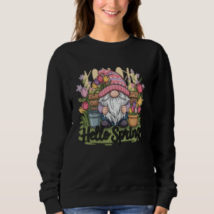 Sweatshirt Bonjour Gnome de printemps Tulipe Fleurs u2013 Jol