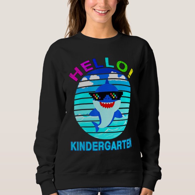 Sweatshirt Bonjour jardin d'enfants bébé requin (Devant)