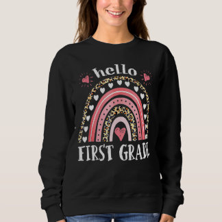 Sweatshirt Bonjour Leopard de première année enseignant Arc-e