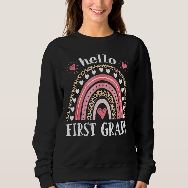 Sweatshirt Bonjour Leopard de première année enseignant Arc-e (Devant)