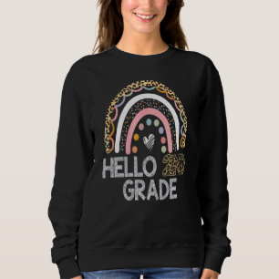 Sweatshirt Bonjour Leopard Rainbow 2e année Retour à l'école