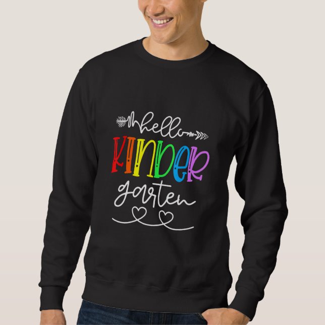 Sweatshirt Bonjour maternelle Équipe Enseignant Premier Jour  (Devant)