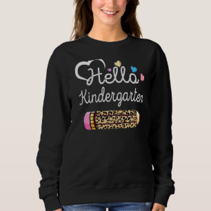 Sweatshirt Bonjour Maternelle Leopard Retour À L'École Enseig