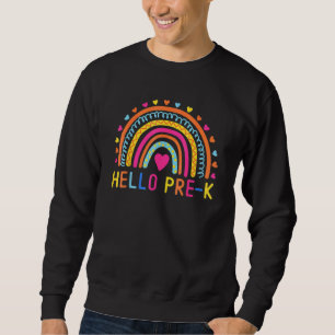 Sweatshirt Bonjour Pré K Arc-en-ciel Enseignants préscolaires