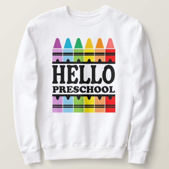 Sweatshirt Bonjour préscolaire Retour à l'école (Design devant)