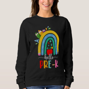Sweatshirt Bonjour PrK Boho Rainbow Teacher Kids Retour À Sch