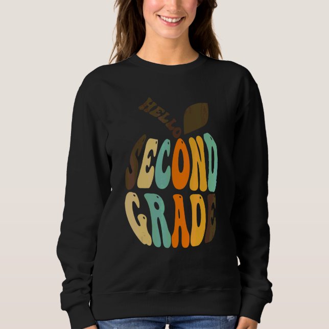 Sweatshirt Bonjour professeur de deuxième année 2e année Prem (Devant)