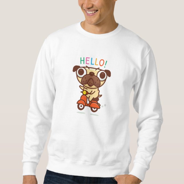 Sweatshirt Bonjour Pug (Devant)