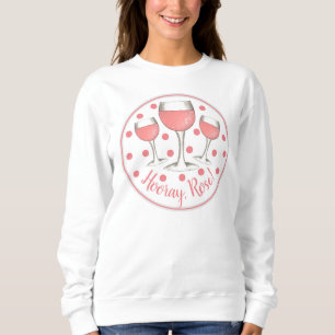 Sweatshirt Bonjour, Rosé ! Verre rose vif rose vigne