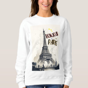 Sweatshirt Bonjour Skyline Marathon Paris