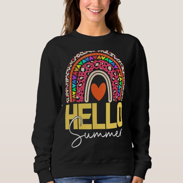 Sweatshirt Bonjour Summer Rainbow Leopard 8 (Devant)