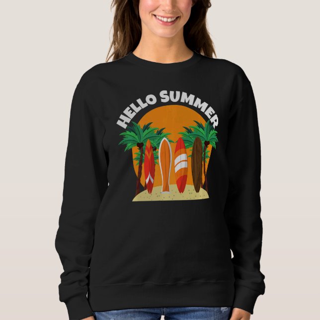 Sweatshirt Bonjour Summer Surfing Summer Beach Vacances (Devant)