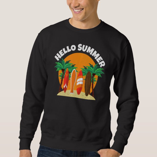 Sweatshirt Bonjour Summer Surfing Summer Beach Vacances (Devant)