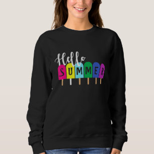 Sweatshirt Bonjour Vacances Été Glace Crème Popsicle Famille