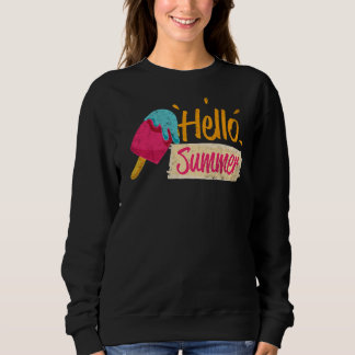 Sweatshirt Bonjour Vacances Été Glace Crème Popsicle Ice Loll