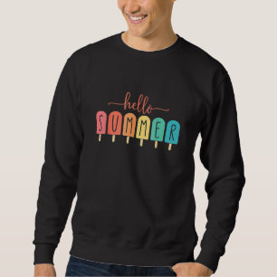 Sweatshirt Bonjour Vacances Été Glace Crème Popsicle Ice Loll